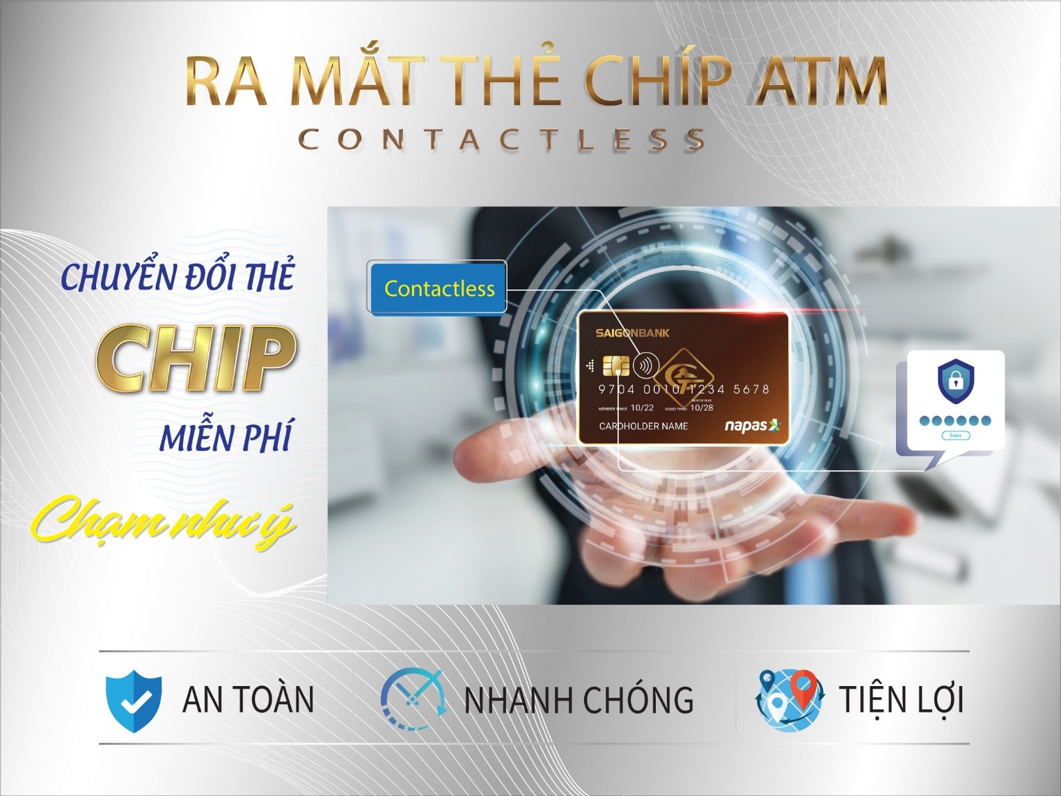 Thông báo về việc chuyển đổi thẻ chip ghi nợ nội địa Saigonbank