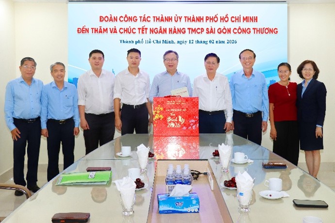 ĐOÀN CÔNG TÁC VĂN PHÒNG THÀNH ỦY THÀNH PHỐ HỒ CHÍ MINH ĐẾN THĂM, CHÚC TẾT SAIGONBANK NHÂN DỊP TẾT BÍNH NGỌ 2026