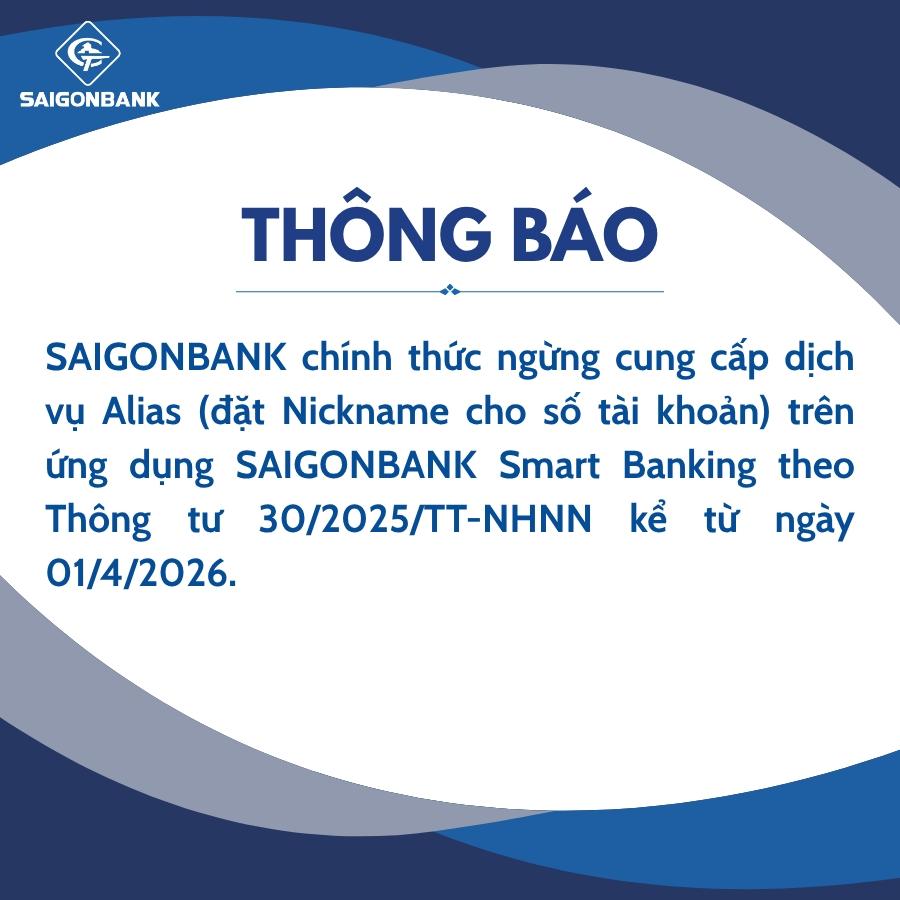 THÔNG BÁO VỀ VIỆC NGỪNG CUNG CẤP DỊCH VỤ ALIAS (ĐẶT NICKNAME CHO TÀI KHOẢN