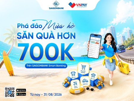 SAIGONBANK TẶNG GÓI QUÀ TẶNG TRỊ GIÁ HƠN 700.000 ĐỒNG TRONG MÙA DU LỊCH HÈ