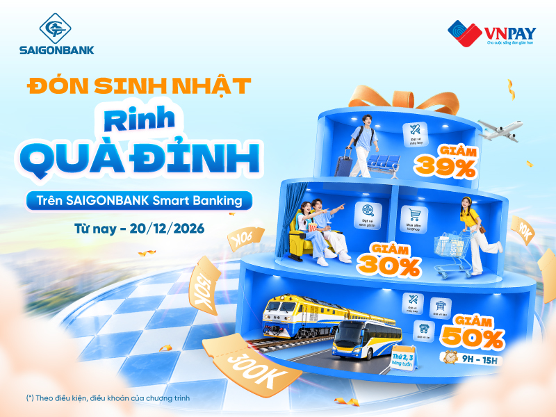 SAIGONBANK MỪNG TUỔI MỚI: SĂN DEAL SINH NHẬT, ƯU ĐÃI HƠN 1 TRIỆU ĐỒNG